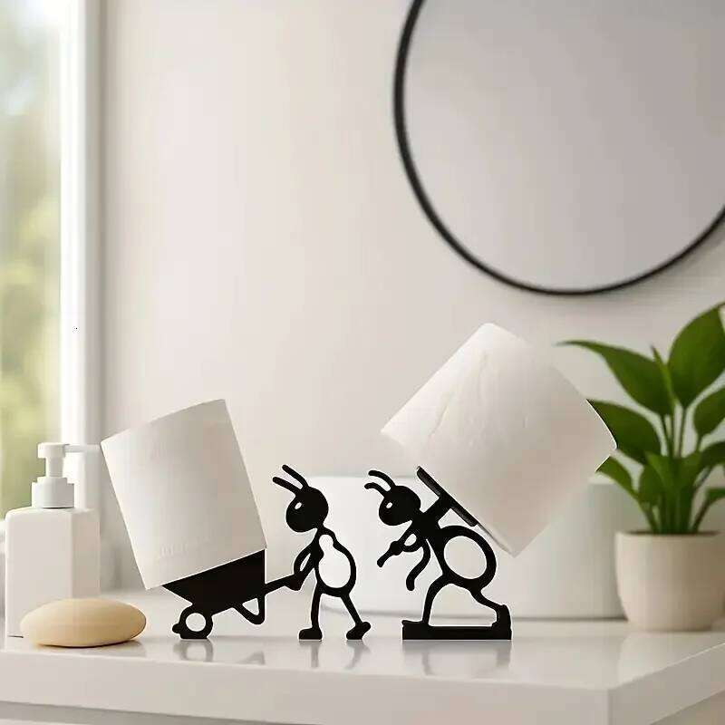 Ant Tissue Holder with Stable Base, 2 Creative Shapes. Unique Home Decor for Bathroom, Living Room, Bedroom. Ideal Gift Idea. Y260202