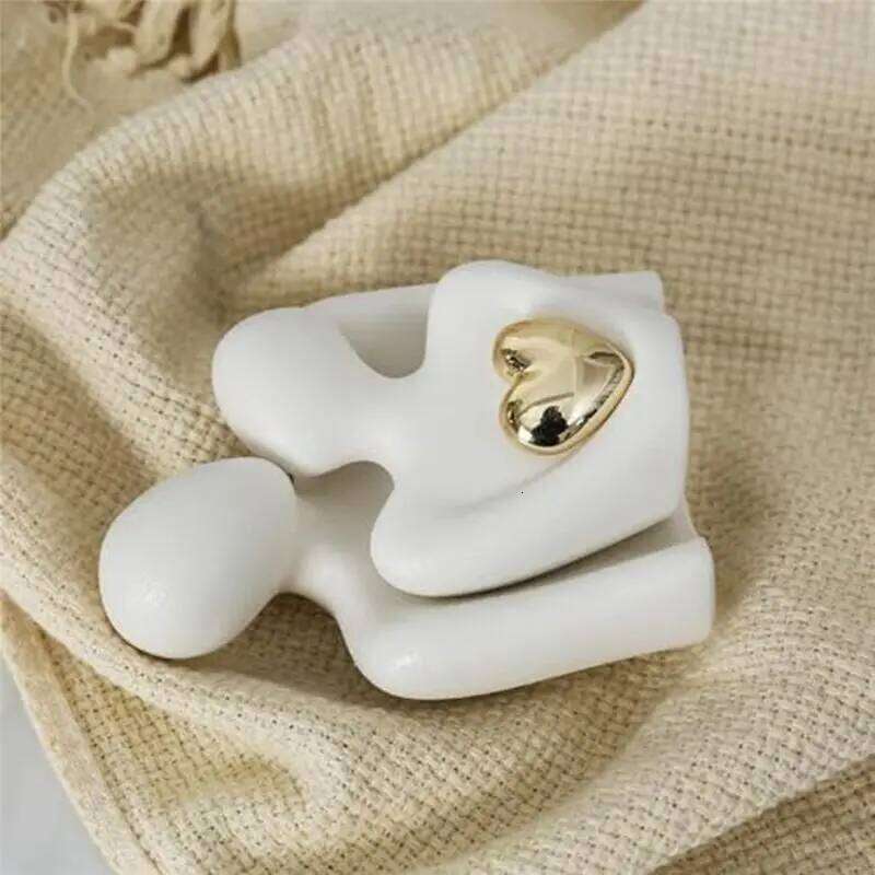 BAAU Mini Abstract Sculpture Tv Stand Decor Knick Knacks Couples Love Office Show Pieces White A Y260202