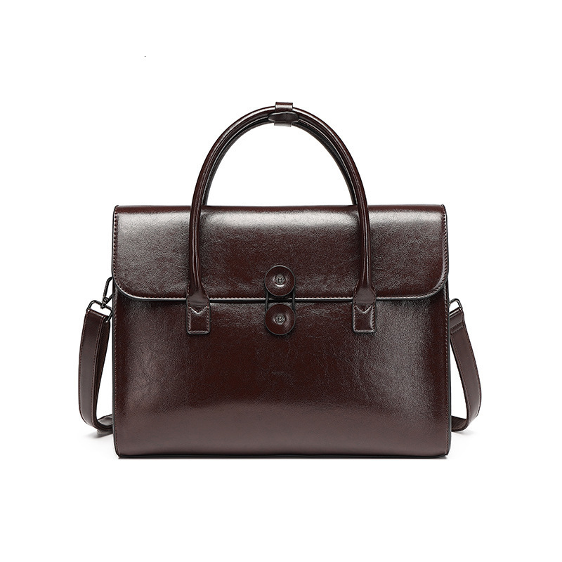 High-end Genuine Leather Fashion 2026 New Womens Commuter Business Briefcase Large Capacity Laptop Bag