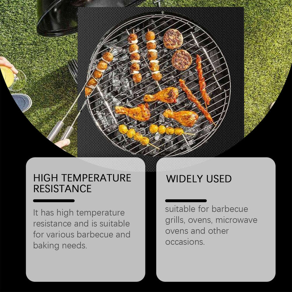 Hozonex Easy Clean Outdoor Grilling BBQ Mat Non-Stick Surface High Temperature Dirt Resistant S260202