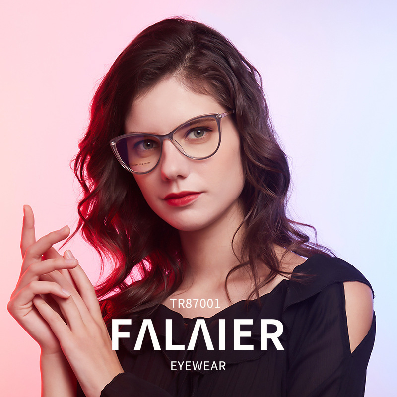 Style Glasses for Women Cat Eye AntiBlue Light Myopia TR Glasses Frame High Quality Straight 240118