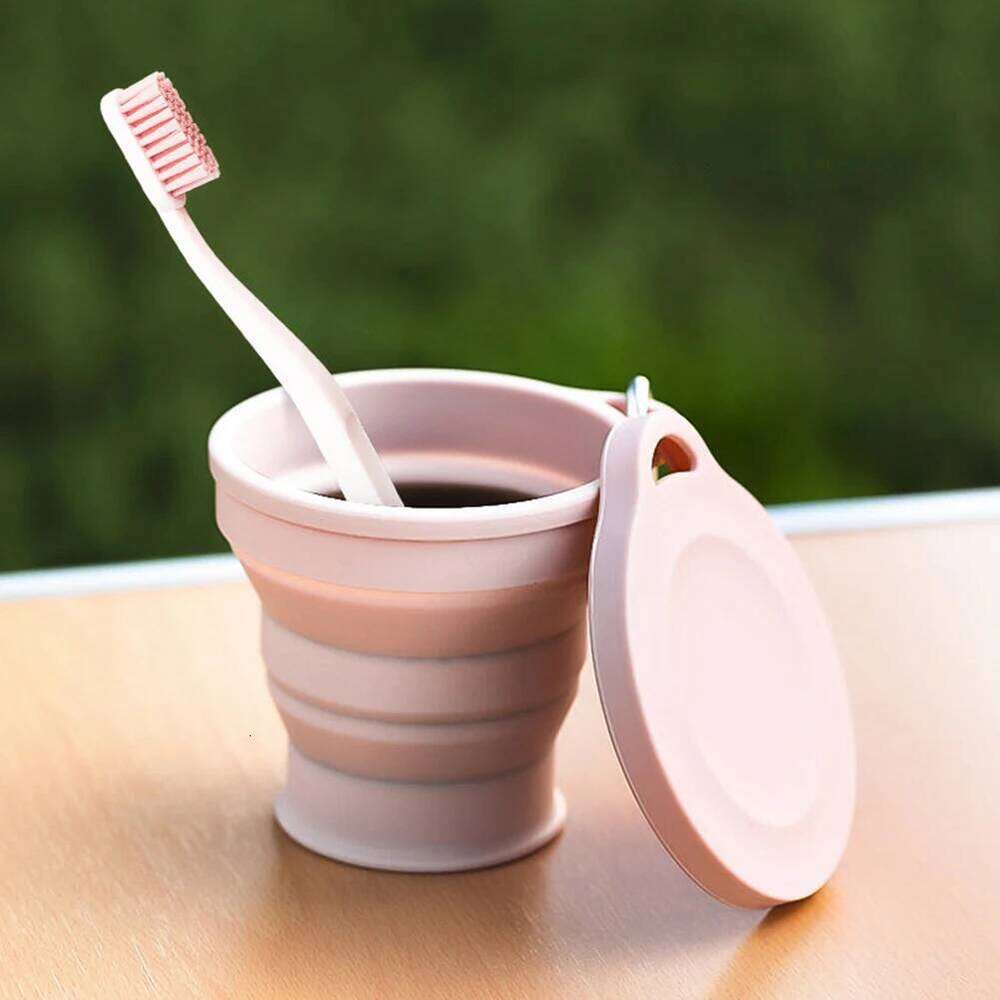 180ml Telescopic Drinking Mug with Lid Silicone Collapsible Coffee Cup Reusable Expandable Drinkware for Outdoor Hiking Z260202