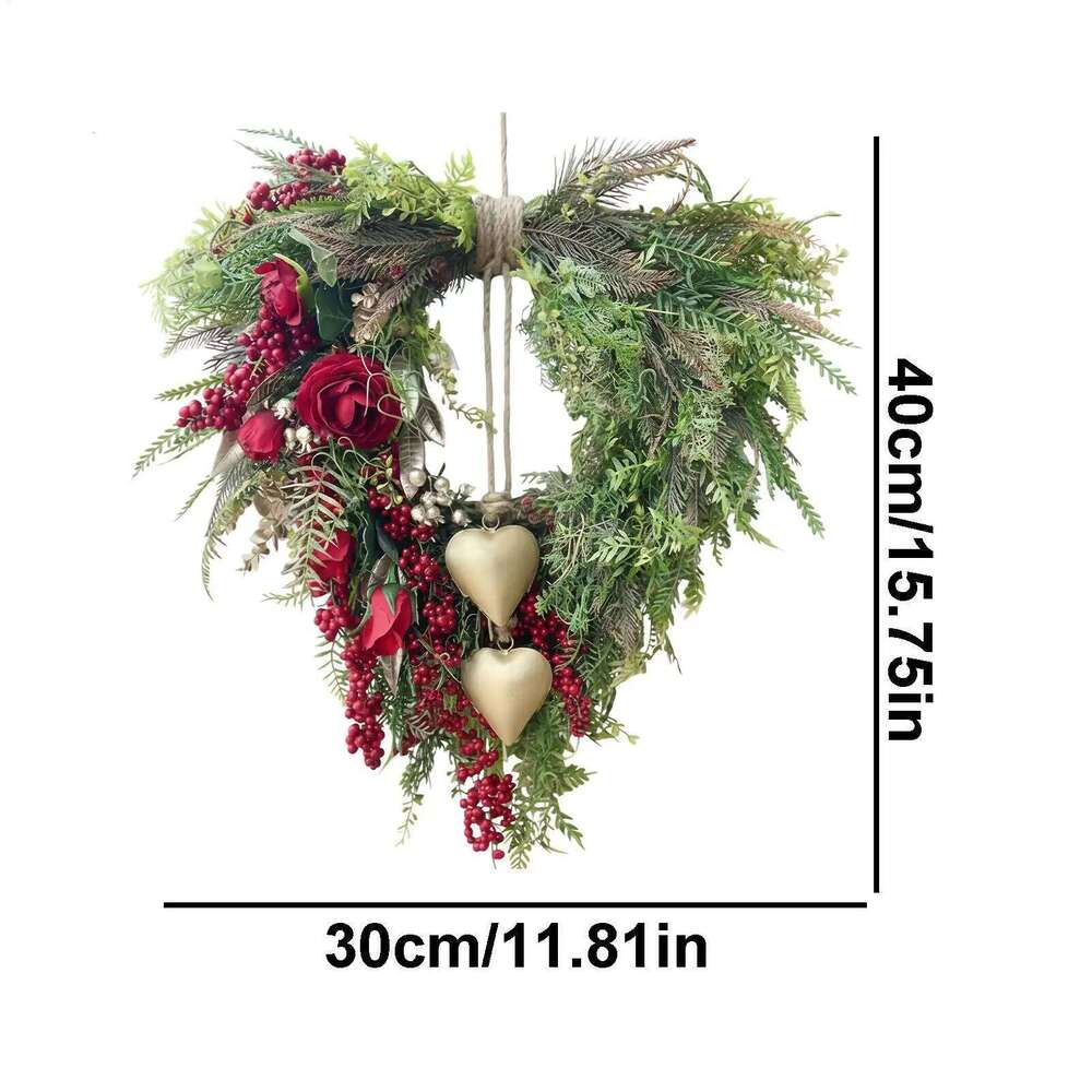 Heart Shape Wreath Garland Home Decor Valentines Day Wreaths Front Door for Festival Celebration February Porch 26Y0201