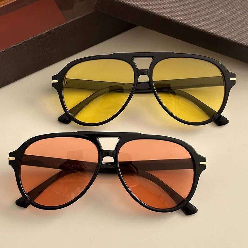 2025 Vintage Oval Sunglasses For Women Men Pilot Retro Double Bridge Sun Glasses Trending Shades UV400 Eyeglasses H260202