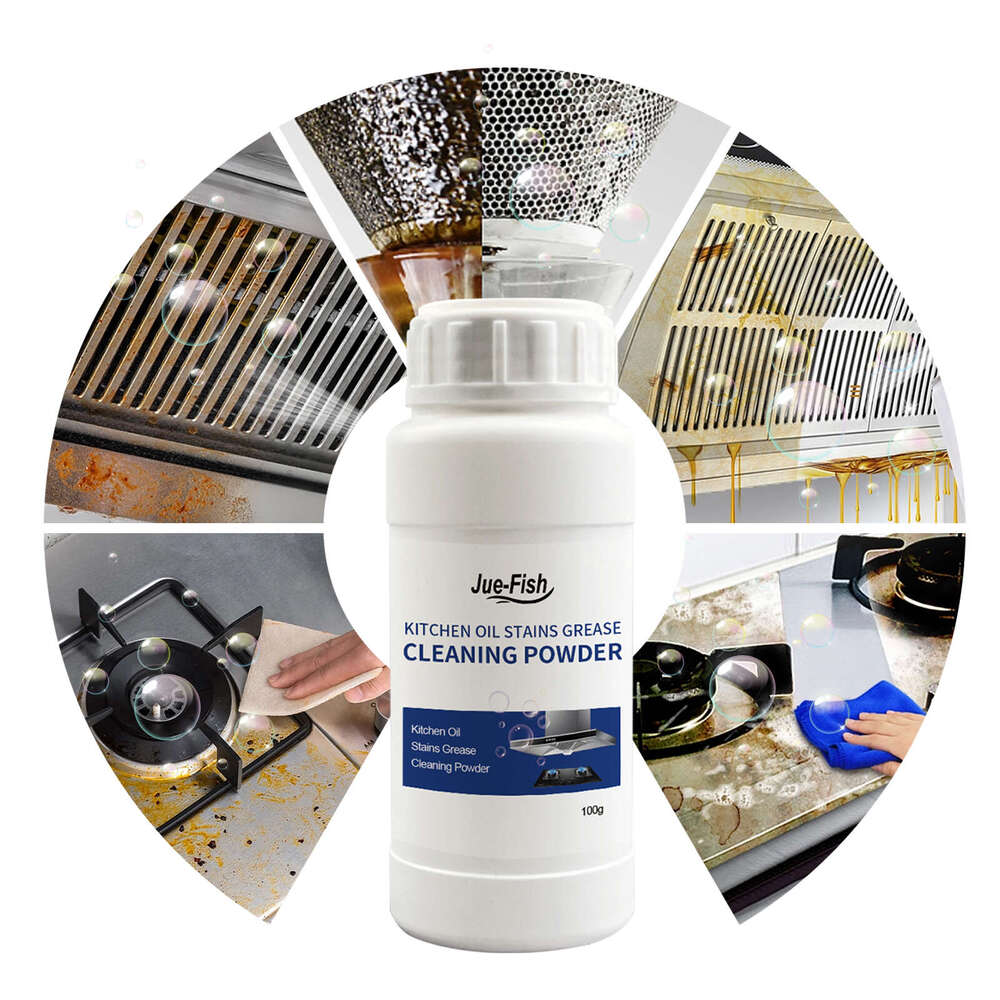 Jue-Fish Kitchen Range Hood Stove Oil Stain Rust Dirt Cleaning Powder S260202