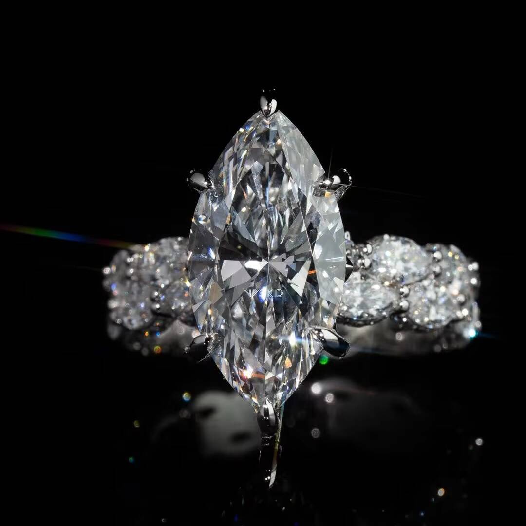 4ct Marquise Moissanite Engagement Ring 925 Silver Full Eternity Band Luxury Iced Out Bridal Jewelry