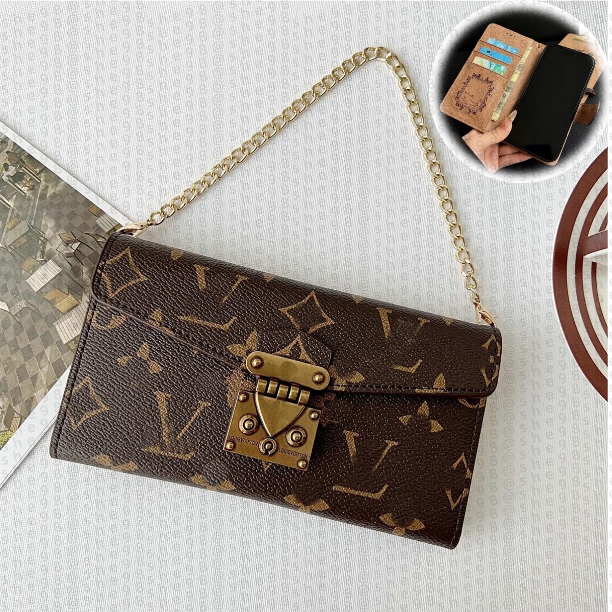 Designer Phone Case for iPhone 17 16 15 14 Pro Max Leather Handheld , Luxury Phone Case Wallet 15 Plus 14 Plus Pro for Women Shockproof Slim Handbag Cover with Card Holder