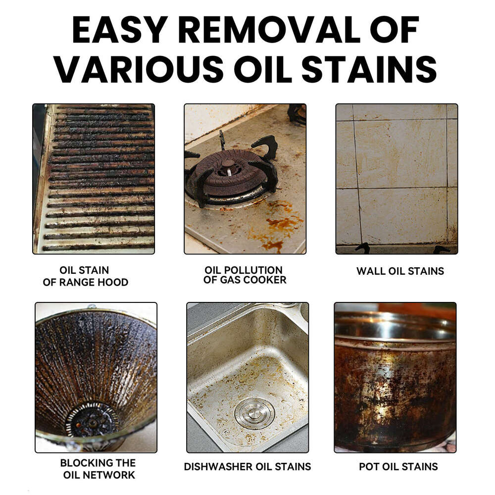 Jue-Fish Heavy Oil Stain Foam Kitchen Stove Range Hood Sink Grease Remover Cleaner S260202