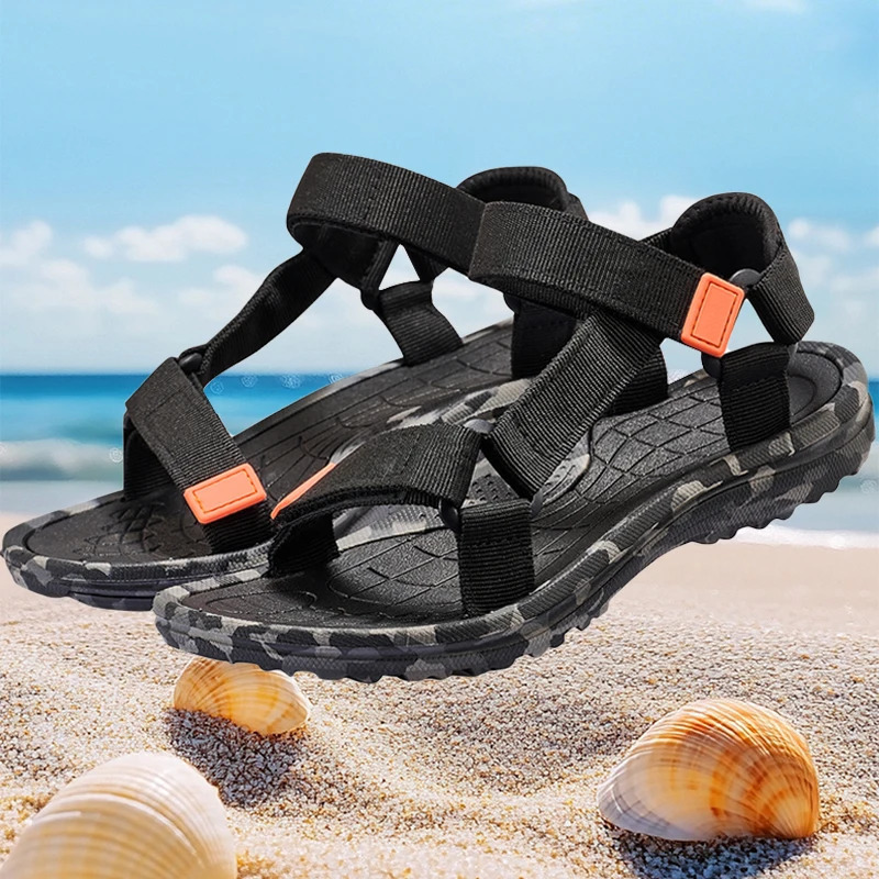 Mens Sandals Arch Support Antis Beach Outdoor Sports Sandals Wadable Durable Hiking Open Toe Flat Sandals for Men 260126