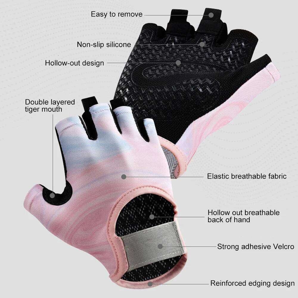 1Pair Workout Anti-Slip Women Men, Breathable Adjustable Strap Gloves for Weightlifting Cycling Gym Accessories XJ260202