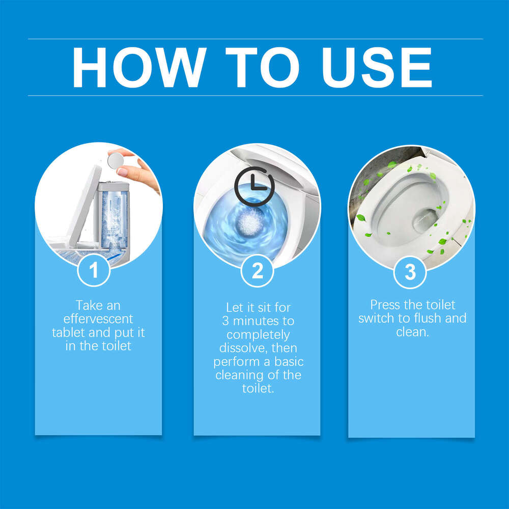 JAYSUING Easy Cleaning Stain Removal Efficient Descaling Deodorizing Toilet Effervescent Tablets S260202