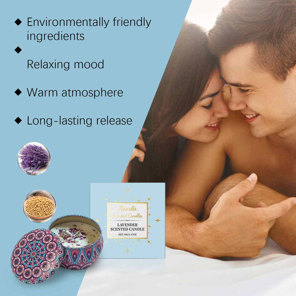 Roxelis Lavender Scented Candle Fresh Light Elegant Romantic Atmosphere Daily Home Fragrance Long-lasting Scent S260202