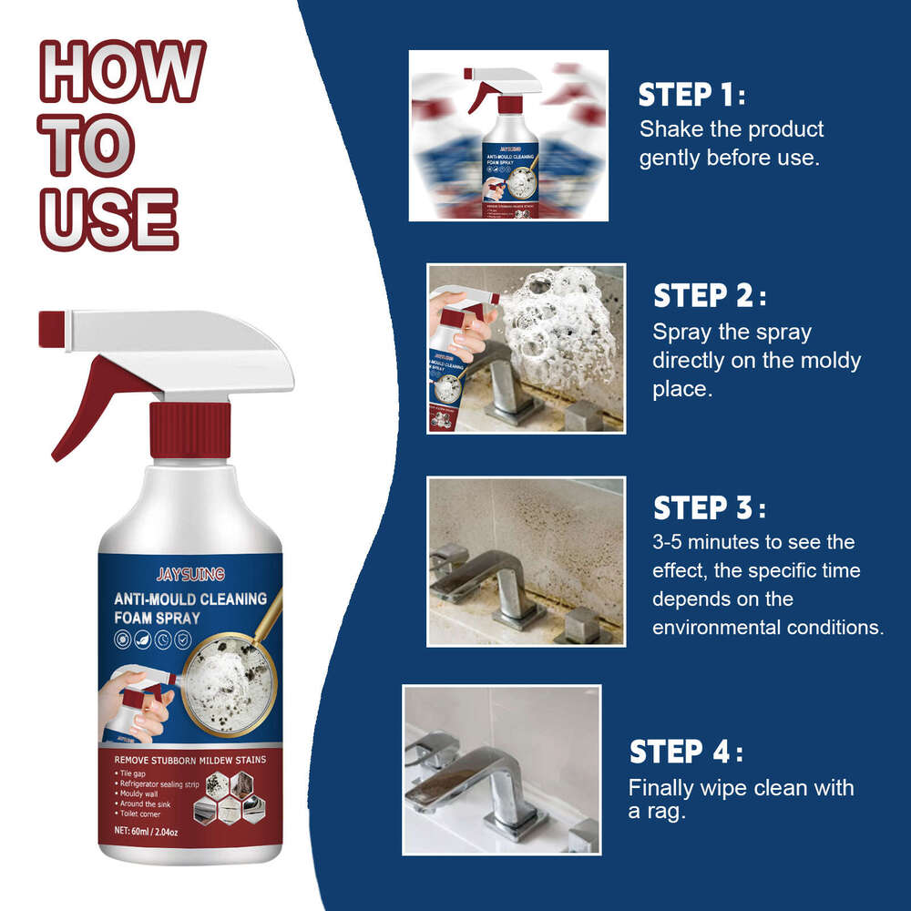 Foam Remover for Tiles, Walls, Bathroom Silicone Multi-Purpose Cleaning Mildew Spray S260202