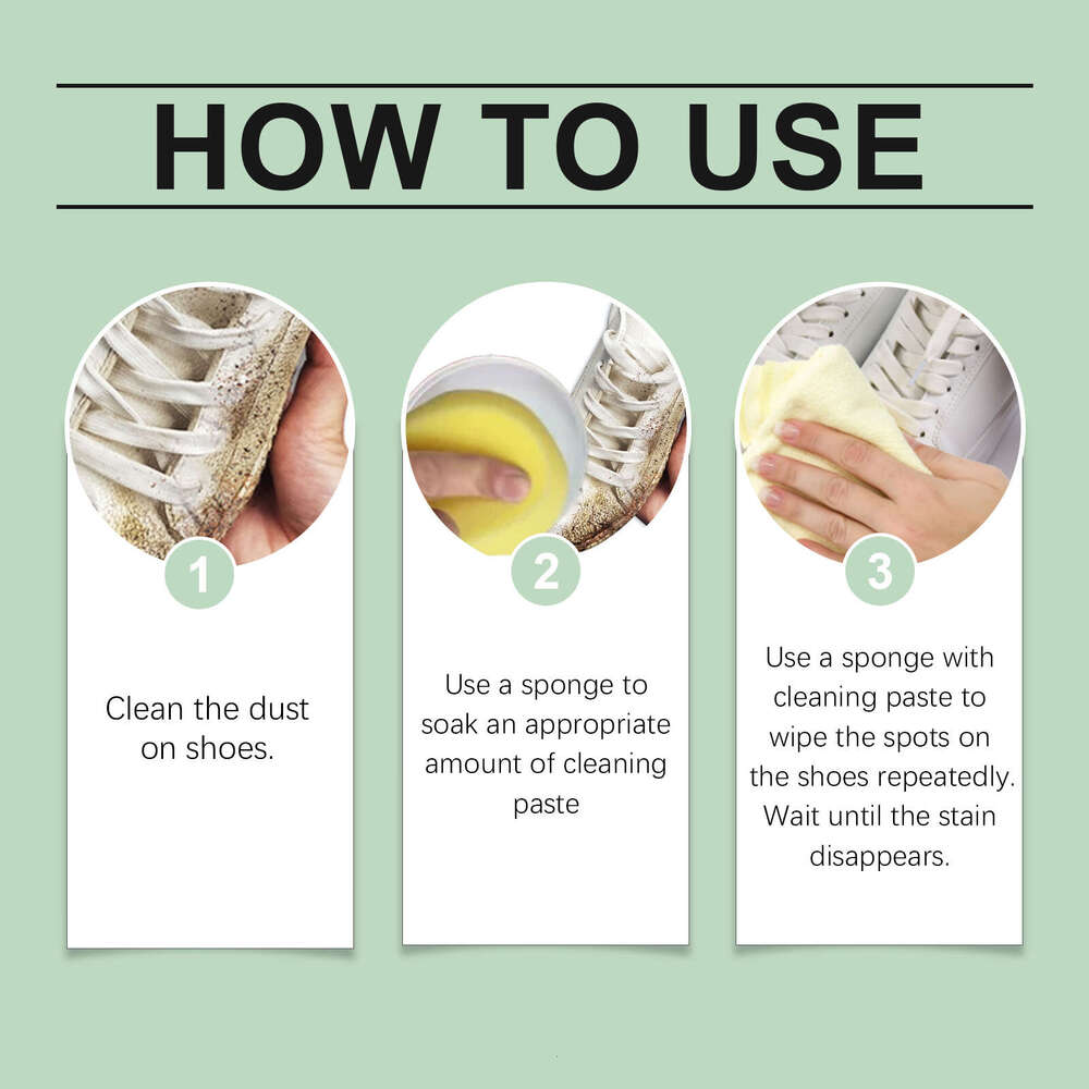 Jue-Fish Shoe for Cleaning Leather Shoes, Bags, and White Sneakers, No-Wash Maintenance Portable Cleaner Cream S260202