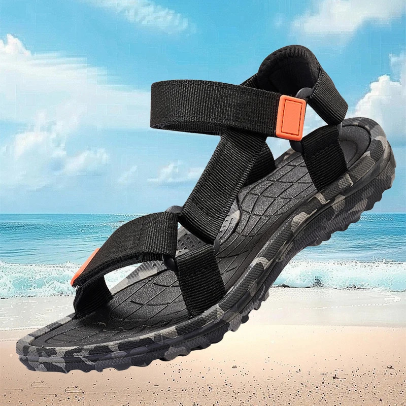 Mens Sandals Arch Support Antis Beach Outdoor Sports Sandals Wadable Durable Hiking Open Toe Flat Sandals for Men 260126