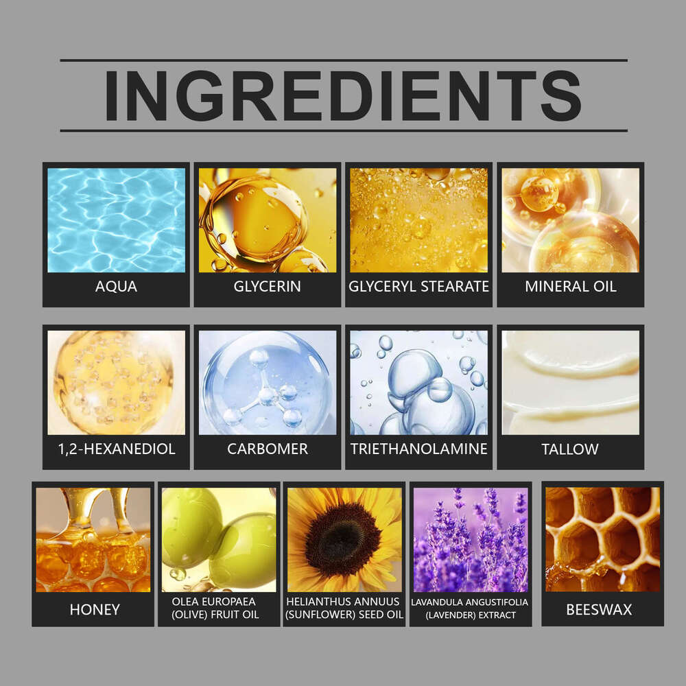 AMZ Honey Beef Fat Nourishing and Care for Dry Skin Softening Refreshing Lavender Scented Moisturizing Cream S260131