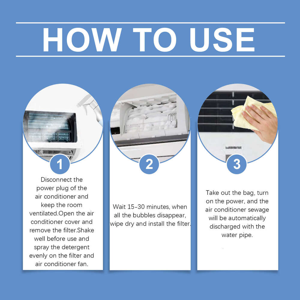 Jue-Fish Cleaner Household Wall-Mounted Disassembly No Washing Deodorizing Descaling Foam Air Conditioner Cleaning S260202