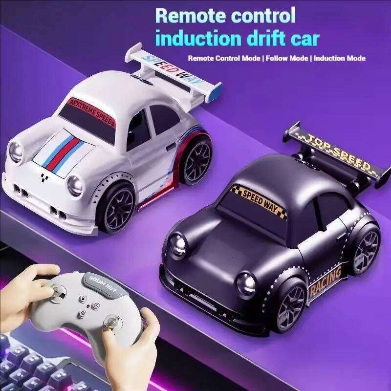 1:64 2.4G RC Mini Induction Cars with Light and Music Sensor-Remote Control Multifunctional Racing Outdoor Fun Car Toys Y260131