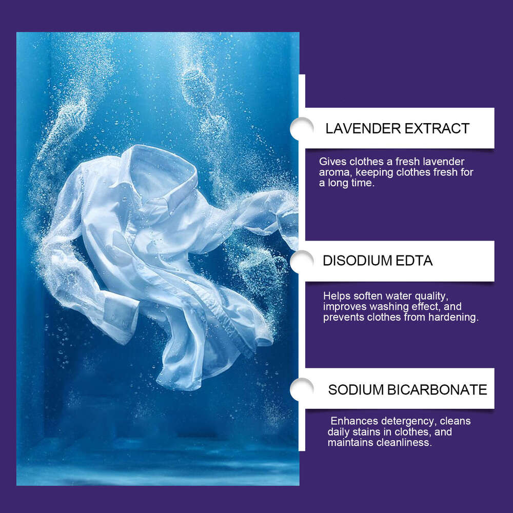 JAKEHOE Detergent Gentle Cleaning Clothes Stain Removal Long-lasting Fragrance Clean Laundry Bubble Sheets S260202