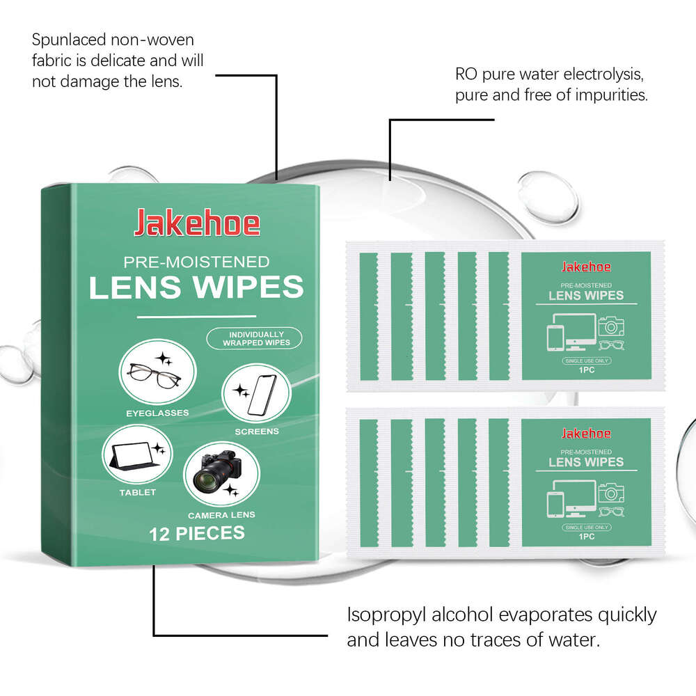 Jakehoe Lens Glasses Screen Individually Packaged Portable Cleaning Wipes S260202