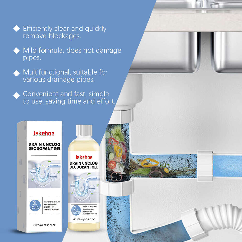 JAKEHOE Deodorizing Gel Drain Unclogging Deodorizer Kitchen Toilet Pipe Cleaner S260202