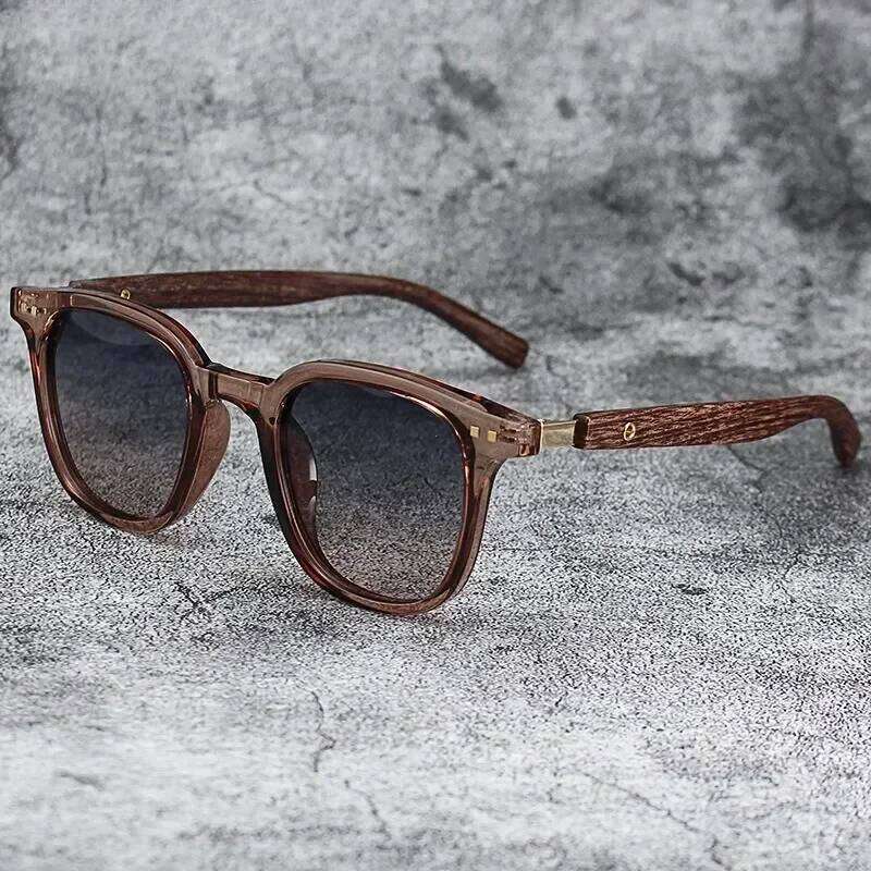 Sunglasses for Men Women's Trendy Retro Wood Grain Polarized UV Protection Eyewear Cycling Outdoor Street Photography H260202
