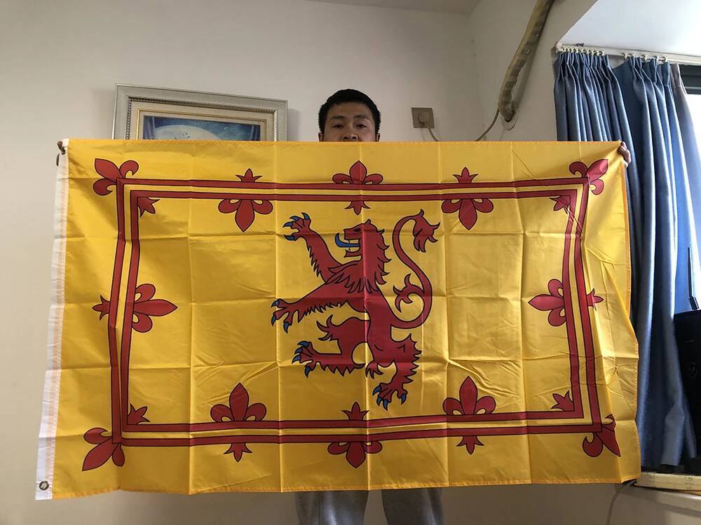 3x5Fts 90X150cm Royal Lion Rampant Scotland Flag Polyester Hanging Flag Banner For Decoration