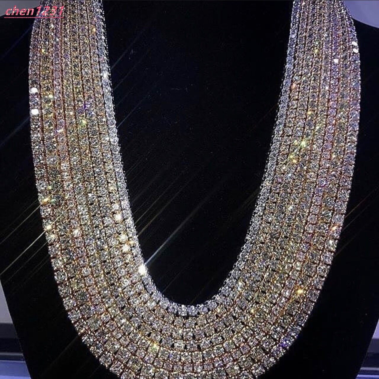 Ice Out Hip Pop 3 Prong Tennis Chain 4mm Width Tennis Chain Necklace Wholesale Jewelry Hip Hop Tennis Necklace