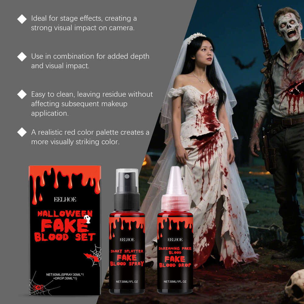 Halloween Fake Blood Effect Festival Realistic Special Effects External Makeup Set S260202