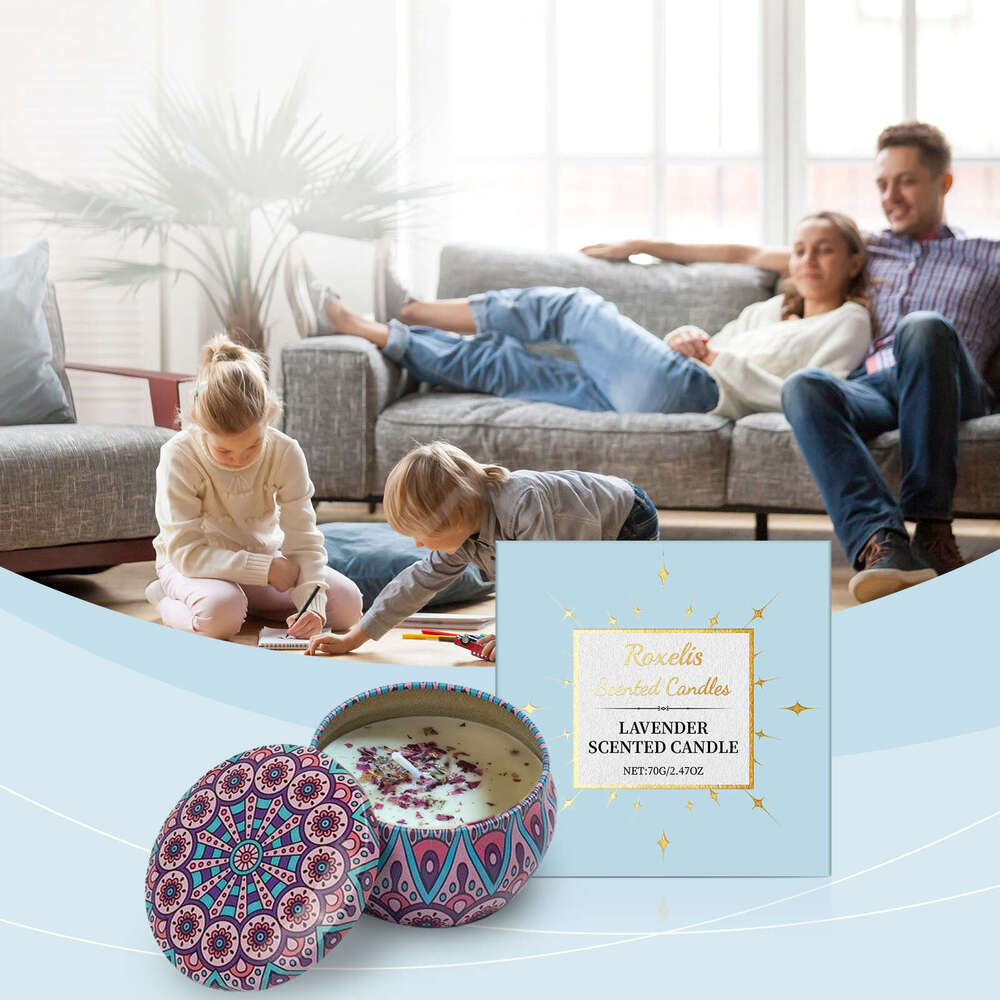 Roxelis Lavender Scented Candle Fresh Light Elegant Romantic Atmosphere Daily Home Fragrance Long-lasting Scent S260202