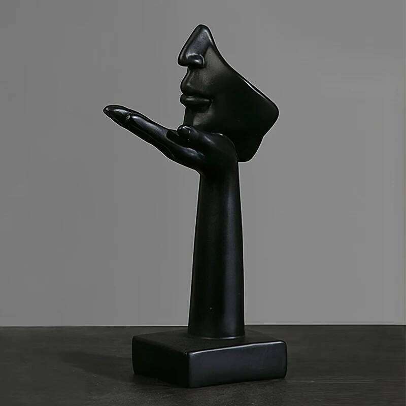 1PC, creative abstract action decorative items, black thinker figure sculpture, home soft furnishings Y260202