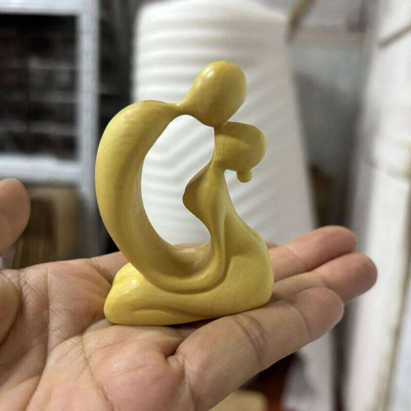 Natural Boxwood Carving Lover Couple Figurines Miniatures Crafts Statue Realistic Human Body Art Home Decoration Ornaments Gifts Y260202