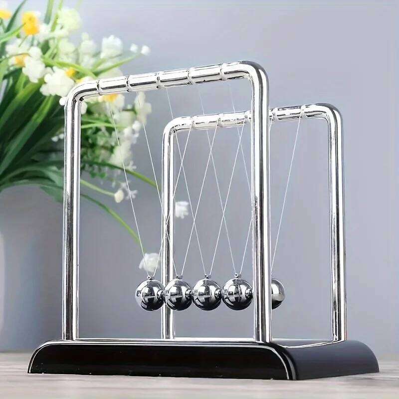 Classic Newtons Cradle Metal Desktop Ornament Black White Sphere Office Home Decor Desk Decoration for Living Room Bedroom Study Y260202