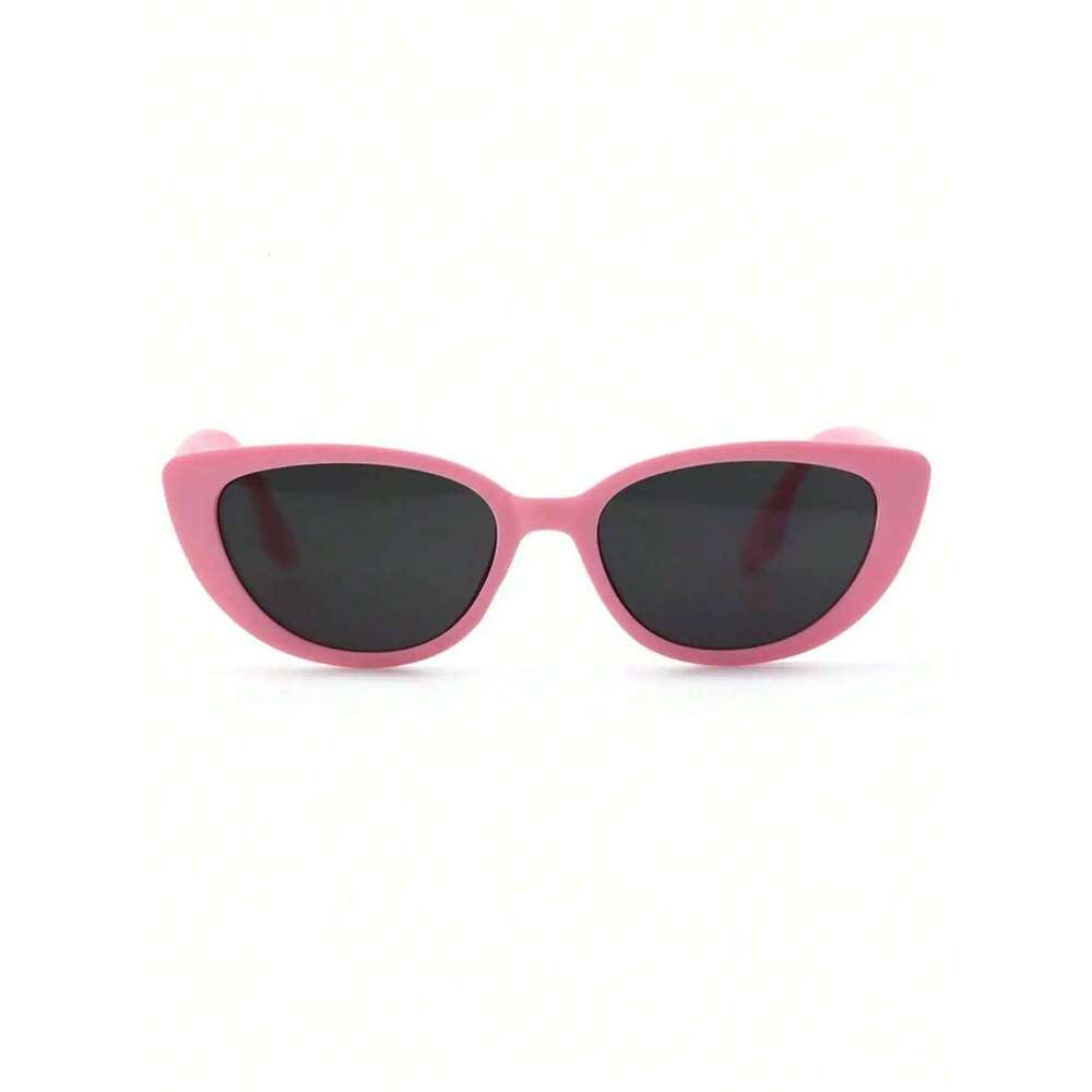 1pair Pink Slim Cat Eye Sunglasses - Retro UV Protection Plastic Frame Versatile Eyewear for Women H260202