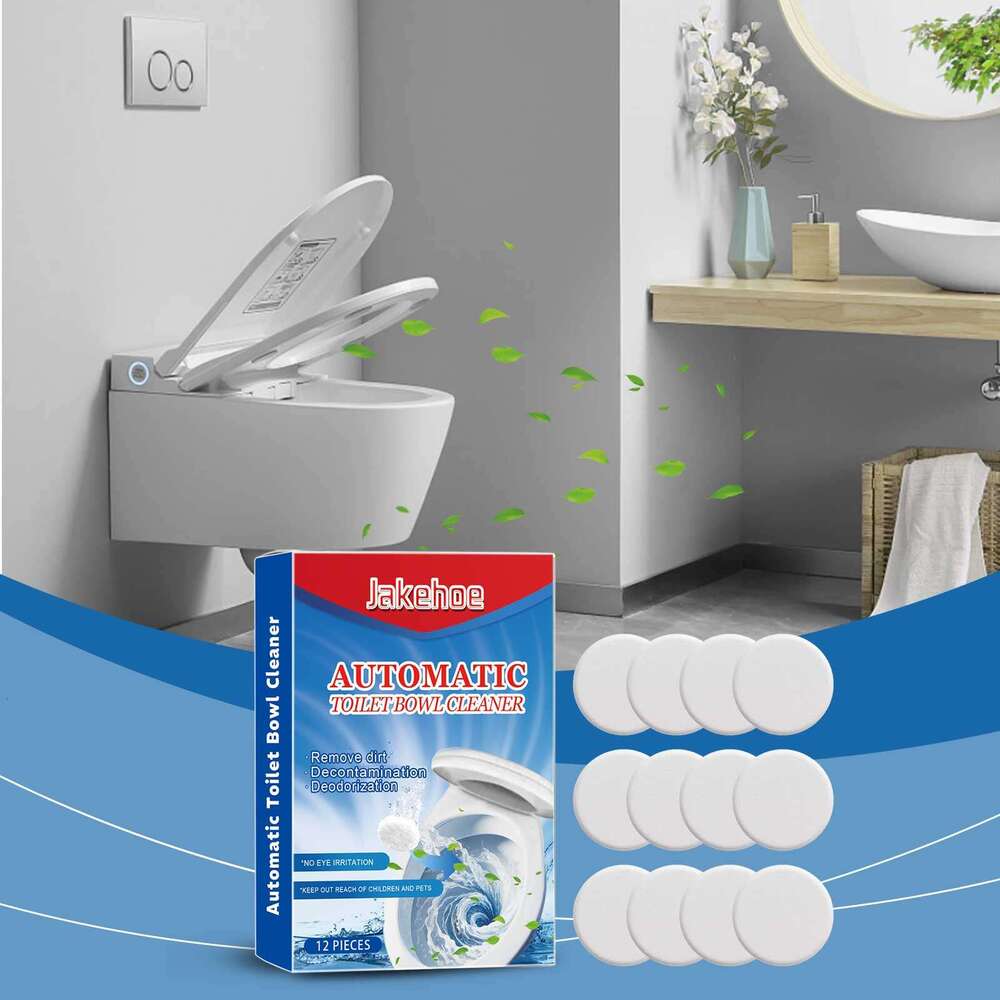 JAKEHOE Cleaning Effervescent Tablets Toilet Cleaner Deodorizer Descaler Stain Remover Long-lasting Fresh Air S260202