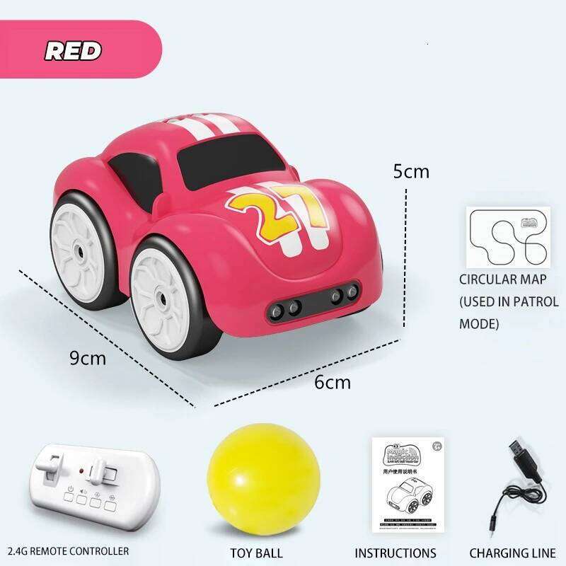 Children Cartoon Remote Control Car with Music Lighting Smart Induction Obstacle Avoidance Following Crawl RC Cars Toys Gifts Y260131