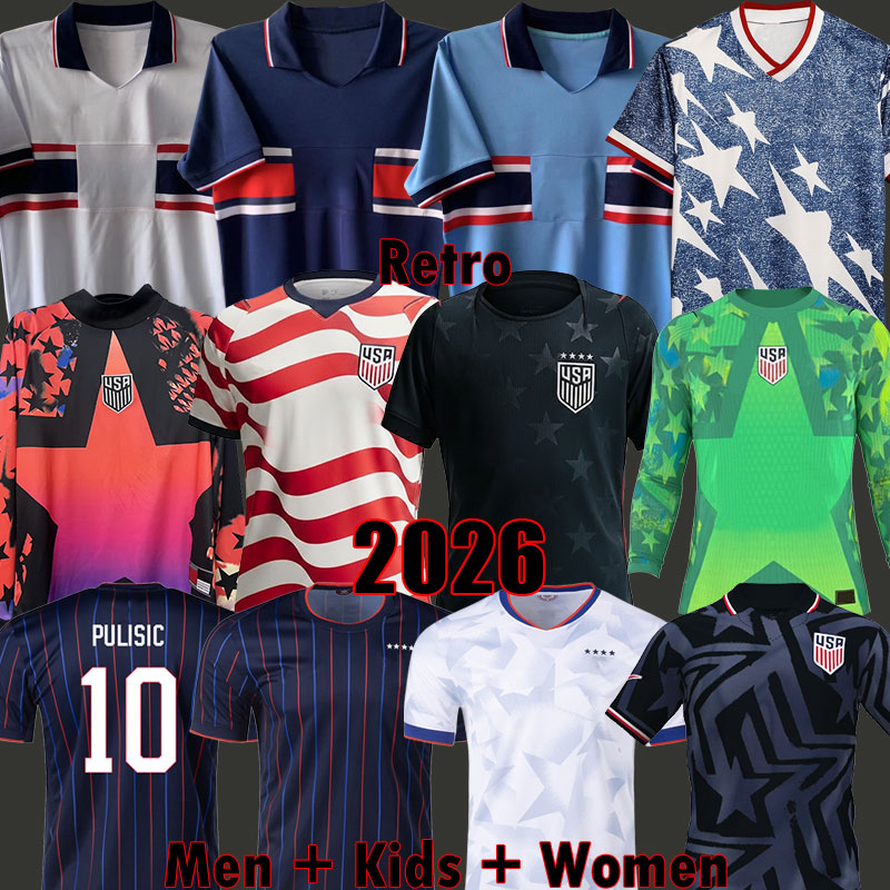 2026 PULISIC MCKENNIE Football Jersey ERTZ ALTIDORE PRESS WOOD MORGAN LLOYD 25 26 27 America Football Shirt United States Camisetas USA USMNT PLAYER Men Kit 8899