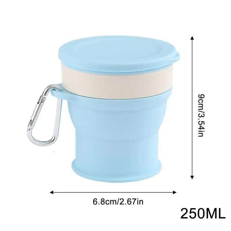 250ml Reusable Travelling Folding Camping Silicone Small Portable Mug Expandable coffee Water Pocket Cup Z260202