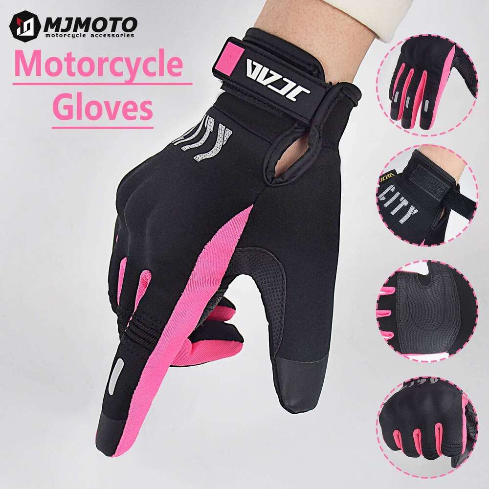 Motorcycle Women Touchscreen Motocross Hard Shell Protective Anti-fall Motorbike Gloves Waterproof for ATV BMX MTB XJ260202