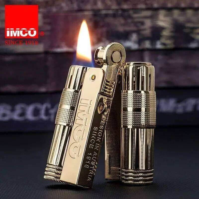 Original IMCO Old Gasoline Flint Windproof Stainless Steel Cigarette Petrol Oil Lighter Inflated Gadgets Man W260202