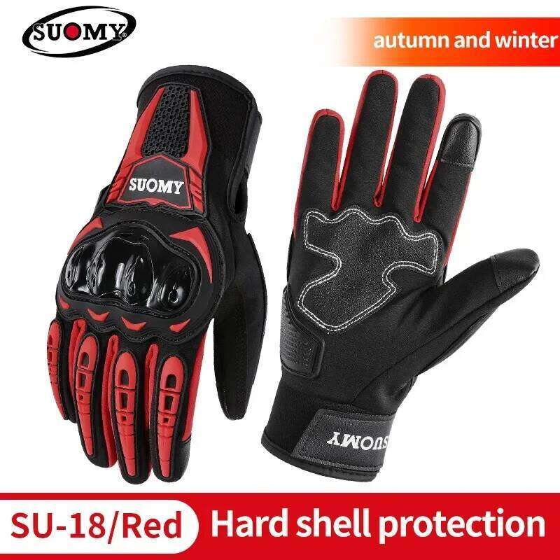 Winter Thin Motorcycle Gloves Men Women Touch Screen Motocross Riding Biker Glove for Cycling Black/Red M-XXL XJ260202