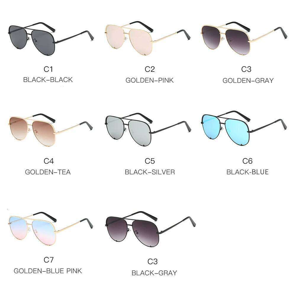 2024 New Fashion Brand Designer Ladies Pilot Sunglasses Women Men Goggle Gradient Sun Glasses For Female Mirror Shades UV400 H260202
