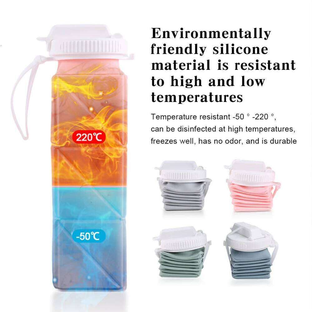 2Pcs 620ml Lightweight Sports Bottle Leak-Proof Silicone Folding Water Reusable Retractable Drinking Cup for Outdoor Travel Z260202