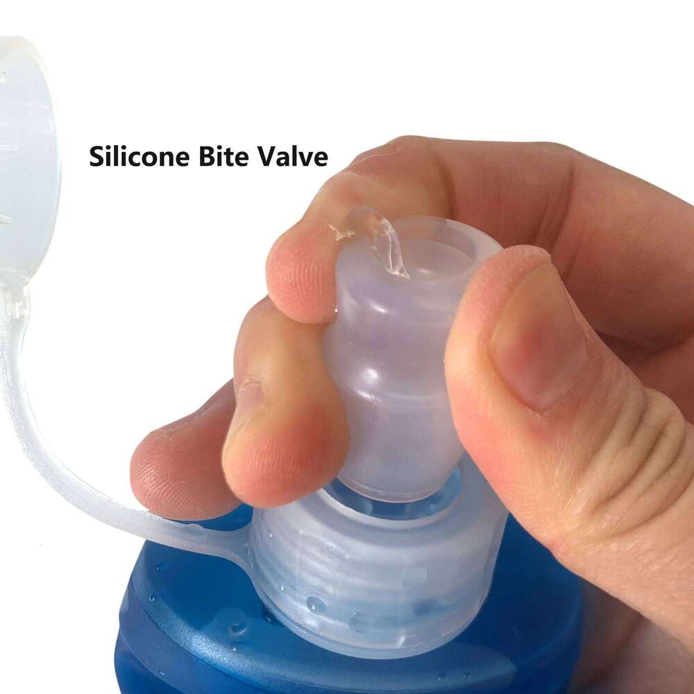 AXEN Ocean Blue 250ML TPU Foldable Running Flask Soft Collapsible Water Bottle for Hydration Pack Cycling M Z260202