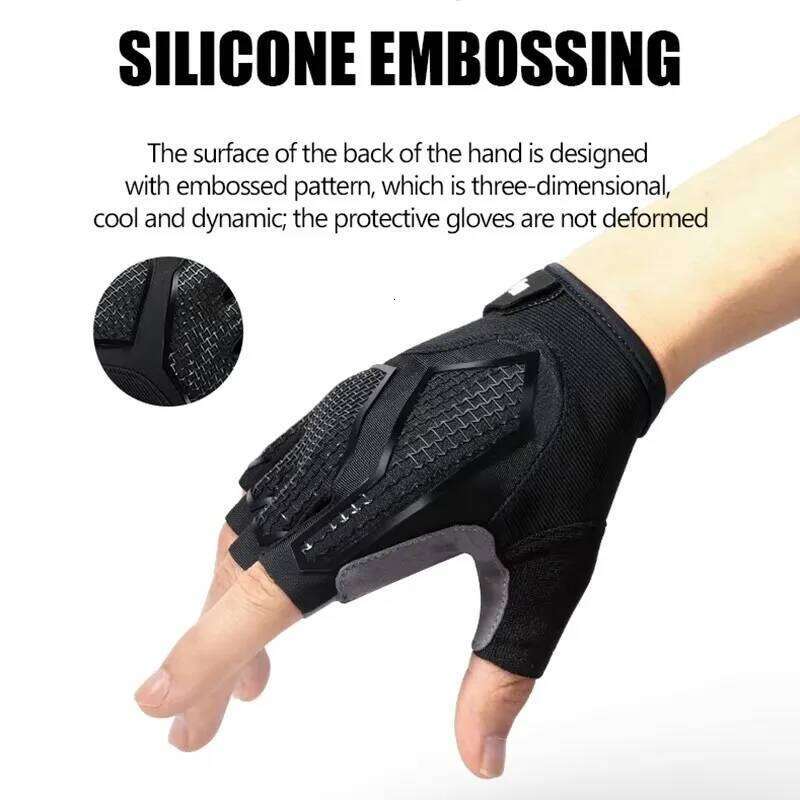 Cycling Half-Finger Outdoor Bicycle Glove Shock-Absorbing Liquid Silicone Breathable Sports Bike Fitness Gloves Universal XJ260202
