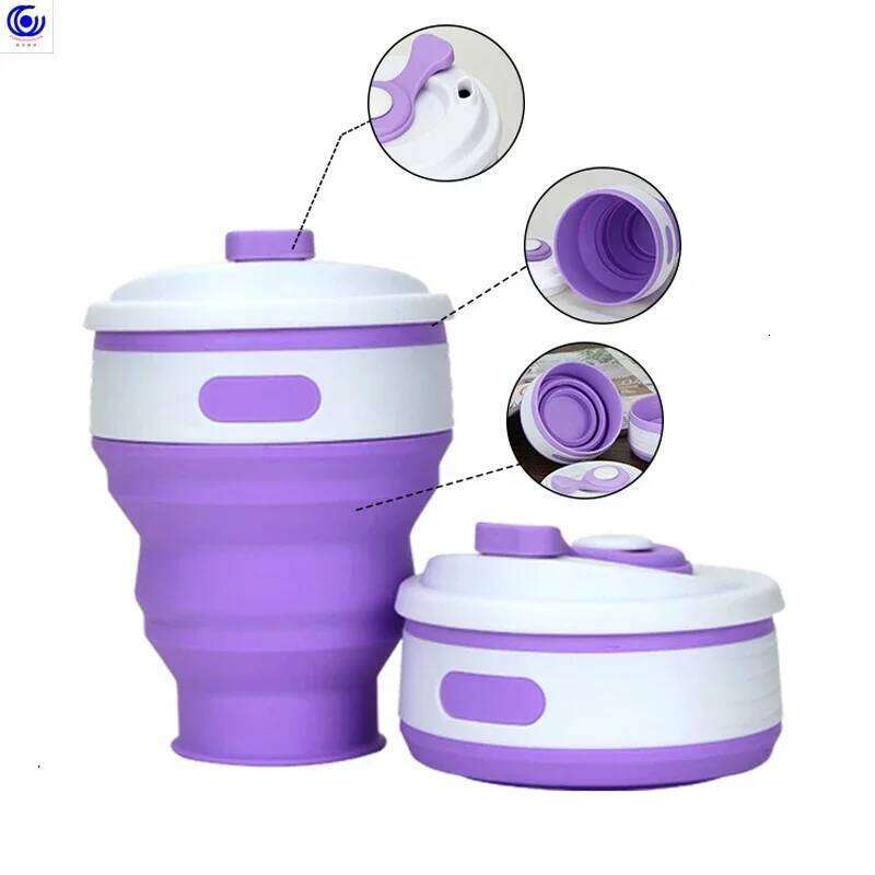 Folding Silicone High temperature resistant food grade Portable drinking water travel retractable folding cup Z260202
