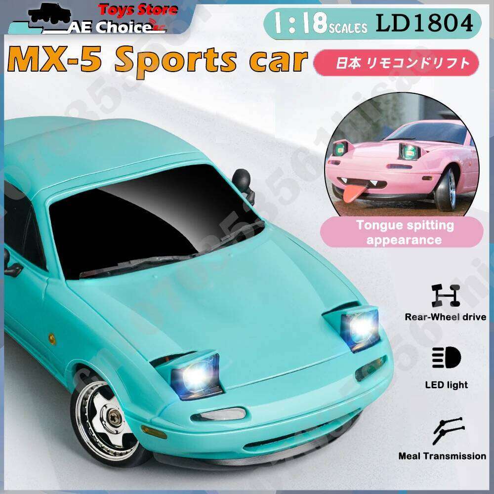 LDRC LD1804 RC Drift 1/18 Mazda Mx5 2.4G 2WD ESP Gyroscope LED Lights Full Scale Controlled Model Children Car Toys Gifts Y260131