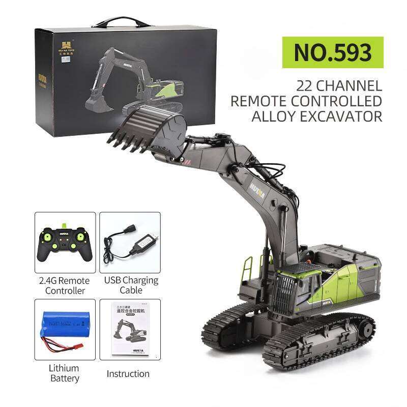 HUINA 1593 RC Excavator 1/14 Metal Alloy Engineering Crawler Tractor 2.4G Electric Remote Control Car Rc Vehicle Toys for Kids Y260131