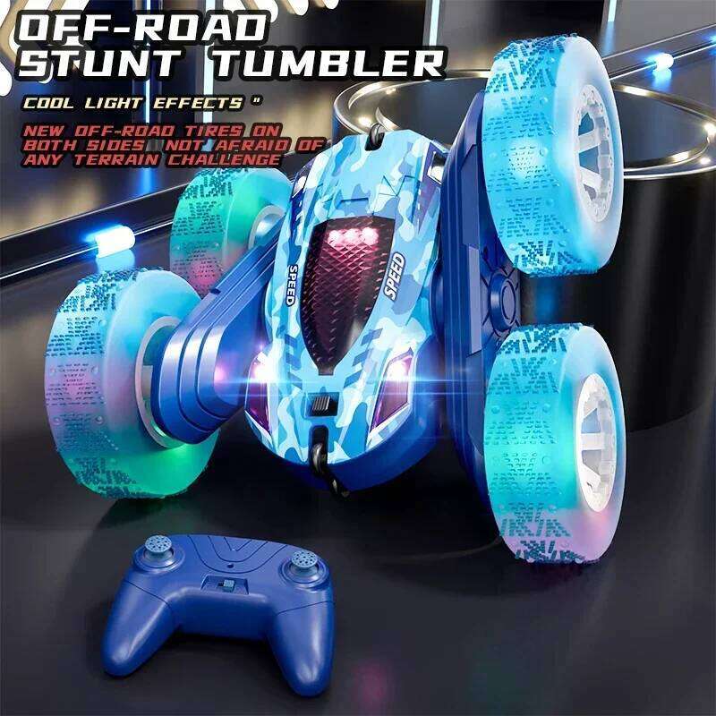 Stunt Car Double Sided Flip 2.4G Remote Control Drifting Cars Rotation Rc Off Road Vehicle with Light Children Xmas Gift Y260131