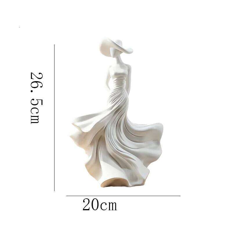 Creative Resin Figurine Sculpture Art White Human Small Statue Goddess Ornament for Living Room or Office Birthday Gift Y260202